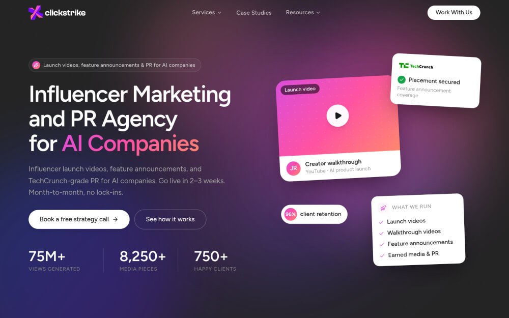 Clickstrike - Best for AI Product Marketing and Earned Media
